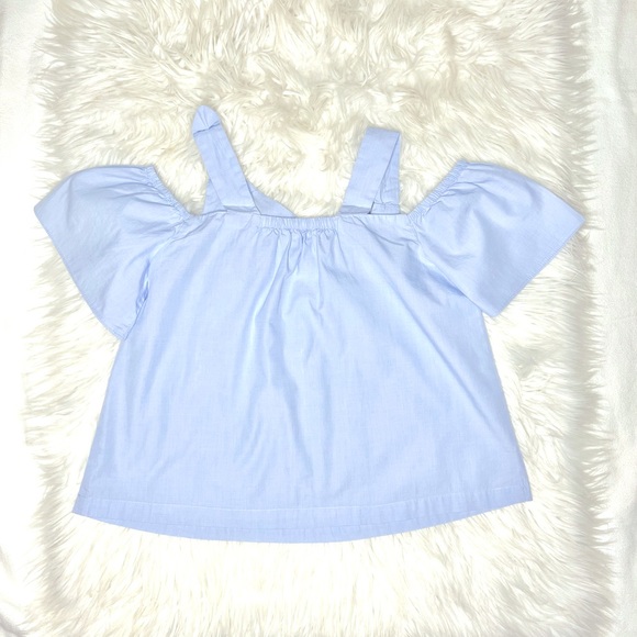 ZARA Girls Poplin Cold Shoulder Top Sz 13/14 - Picture 2 of 4